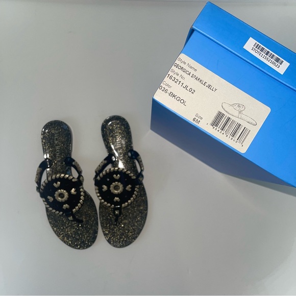 Jack Rogers Georgia Glittery Jelly Thong  Sandals - New In Box - Picture 8 of 17